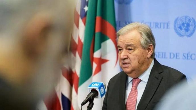 Sekretaris Jenderal PBB, Antonio Guterres, berbicara pada jumpa pers di Markas Besar PBB, di New York, Amerika Serikat, Jumat (28/2/2025). ANTARA/Xinhua/HO-UN Photo/Manuel Elias/aa.