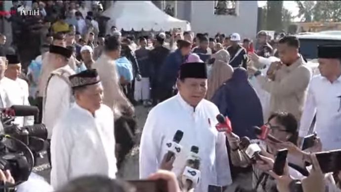 Prabowo Subianto di Aceh Tamiang