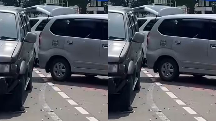 Parkir liar di Monas berujung ban mengempesi 