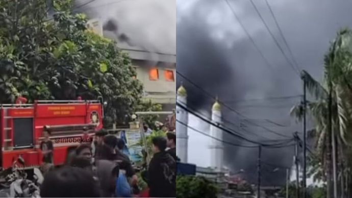 Kebakaran Pabrik Kaus Kaki di Bekasi