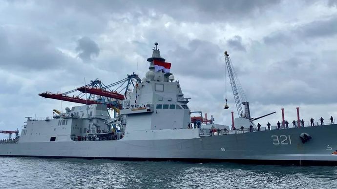 KRI Prabu Siliwangi-321 bersandar di Pelabuhan Tanjung Priok, Jakarta, Kamis (26/3/2026). ANTARA/Fath Putra Mulya