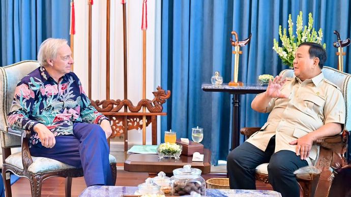 Prabowo Subianto dan Ray Dalio di Istana Kepresidenan