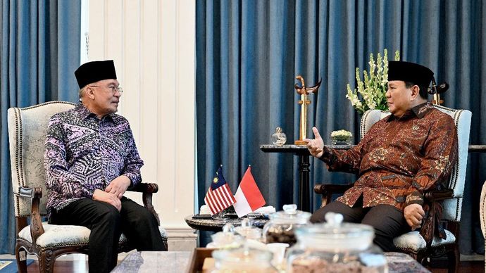Prabowo Subianto dan Perdana Menteri (PM) Malaysia, Anwar Ibrahim