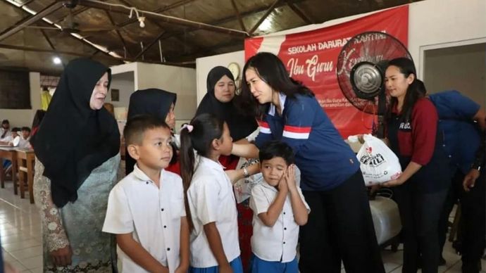 KemenPPPA menggelar bakti sosial bersama Artha Graha Peduli di Sekolah Darurat Kartini, Jakarta Utara, Selasa (17/3/2026). ANTARA/HO-KemenPPPA.