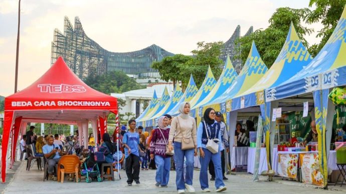 Kawasan Ibu Kota Nusantara (IKN) di Kalimantan Timur ramai dikunjungi turis domestik dan asing di momentum libur Idulfitri 2026. (Foto: Dok/Istimewa/Bakom RI) 
