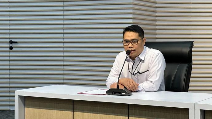 Deputi Penindakan dan Eksekusi Komisi Pemberantasan Korupsi Asep Guntur Rahayu memberikan keterangan di Gedung Merah Putih KPK, Jakarta, Senin (30/3/2026). ANTARA/Rio Feisal.
