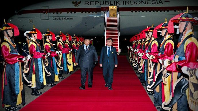 Prabowo Subianto tiba di Seoul Republik Korea