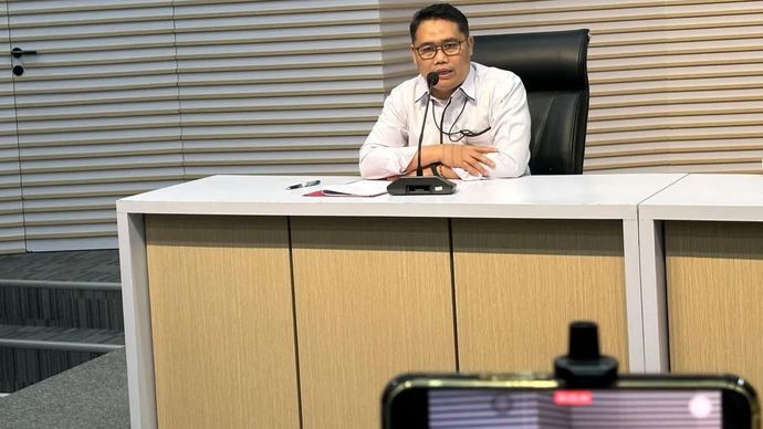 Deputi Penindakan dan Eksekusi Komisi Pemberantasan Korupsi Asep Guntur Rahayu memberikan keterangan di Gedung Merah Putih KPK, Jakarta, Senin (30/3/2026). ANTARA/Rio Feisal.