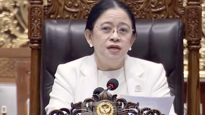 Tangkapan layar Ketua DPR RI Puan Maharani meminta persetujuan terkait seleksi calon anggota dewan komisioner Otoritas Jasa Keuangan dalam rapat paripurna di kompleks parlemen, Senayan, Jakarta, Selasa (10/3/2026). ANTARA/YouTube/TVR Parlemen/Fath Putra Mulya