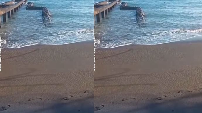 penampakan air laut pasca gempa