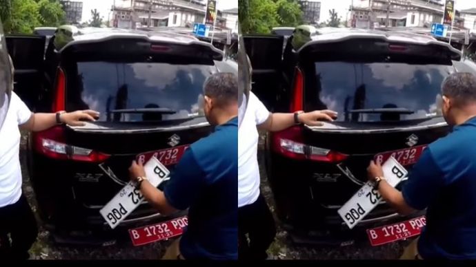Mobil dinas DKI ketahuan pakai pelat putih di Puncak