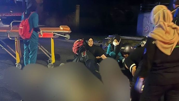 kecelakaan lalu lintas di Jalan Setiabudhi, Kota Bandung, Selasa, (7/4)