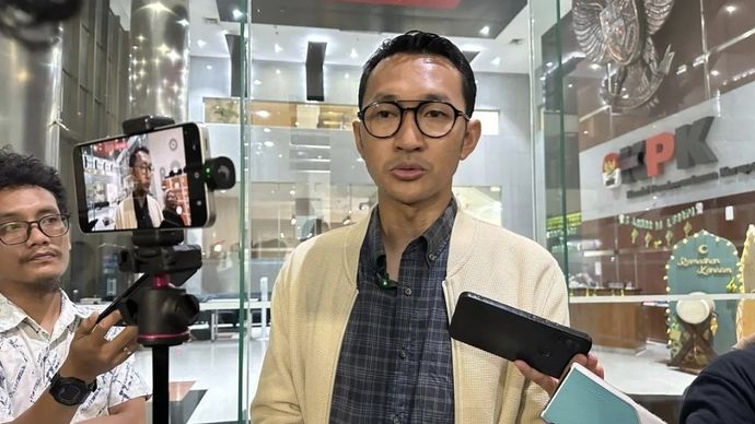 Juru Bicara Komisi Pemberantasan Korupsi Budi Prasetyo memberikan keterangan di Gedung Merah Putih KPK, Jakarta, Kamis (2/4/2026). ANTARA/Rio Feisal