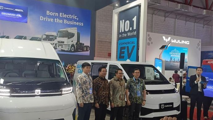 Farizon melakukan debut perdananya di Indonesia melalui ajang GIICOMVEC 2026. (Foto: Adiantoro/NTV)