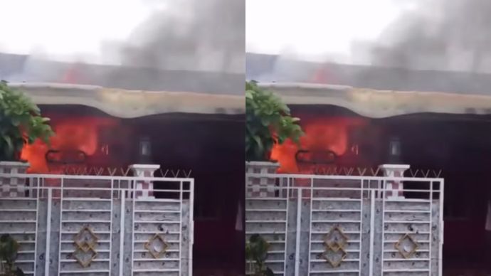 Rumah Terbakar usai anak main korek Api