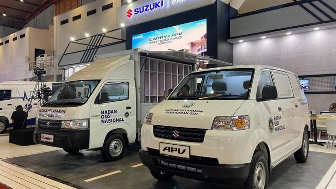 Suzuki menghadirkan New Carry Box MBG dan APV MBG sebagai solusi distribusi Program Makan Bergizi Gratis (MBG).&nbsp;(Foto: Dok/Istimewa/SIS)