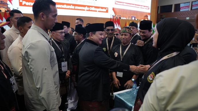 Presiden Prabowo Subianto di Munas ke-16 IPSI. 