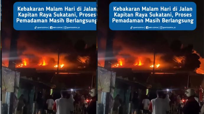 Kebakaran Hantam Bangunan di Sukatani Depok
