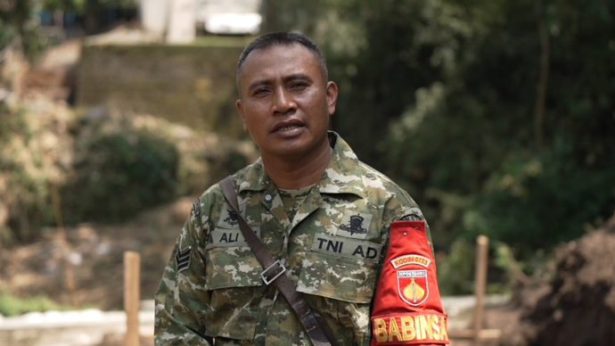 Anggota Babinsa Desa Kranggan, Sersan Kepala (Serka) Ali.