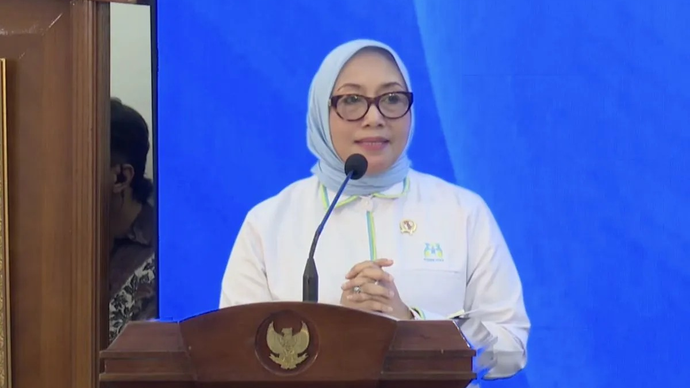 Tangkapan virtual Menteri Pemberdayaan Perempuan dan Perlindungan Anak (PPPA) Arifatul Choiri Fauzi dalam agenda Peluncuran Program Kerja Sama Pemerintah Indonesia dan United Nations Children's Fund (UNICEF) Periode 2026-2030 di Gedung Bappenas, Jakarta, Senin 20 April 2026. ANTARA/HO- (Muhammad Baqir Idrus Alatas)