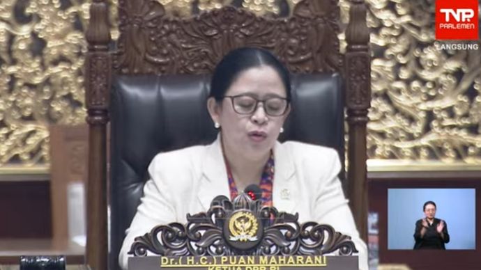 Ketua DPR RI Puan Maharani saat memimpin rapat paripurna, Selasa, 21 April 2026. 