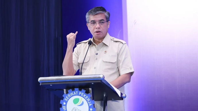 Menteri Ketenagakerjaan (Menaker) Yassierli dalam Seminar Strengthening Indonesia&rsquo;s Social Security: The Politics of Protection and The Role of Social Dialogue in Building the Welfare State di Jakarta, Kamis (23/4/2026). ANTARA/HO-Kemnaker RI.