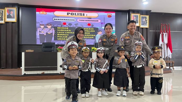 Ulil Albab Presisi dalam acara Little Road Heroes Polisi Sahabat Anak di Mako Polresta Bogor Kota. 