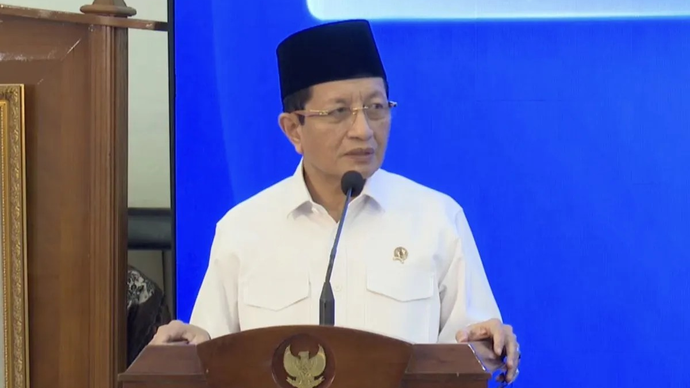 Arsip - Tangkapan virtual Menteri Agama (Menag) Nasaruddin Umar dalam agenda Peluncuran Program Kerja Sama Pemerintah Indonesia dan UNICEF Periode 2026-2030 di Gedung Bappenas, Jakarta, Senin (20/4/2026). ANTARA/ (Muhammad Baqir Idrus Alatas)