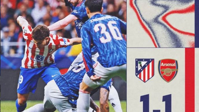 ARsenal lawan Atletico berakhir 1-1