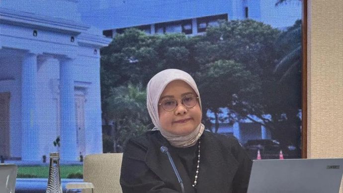 Direktur Pelindungan WNI Kementerian Luar Negeri RI Heni Hamidah berbicara kepada pers di Jakarta (30/4/2026). ANTARA/Cindy Frishanti.