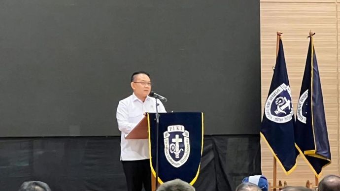 Kepala Staf Kepresidenan Dudung Abdurachman ketika memberikan arahan dalam Kongres VII Persatuan Inteligensia Kristen Indonesia (PIKI) di Jakarta, Kamis (30/4/2026) ANTARA/Putu Indah Savitri