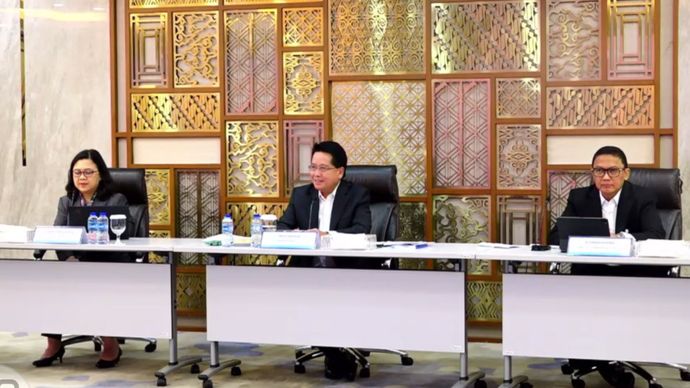 Direktur Utama BRI Hery Gunardi dalam Press Conference Kinerja Keuangan BRI Triwulan I 2026 di Kantor Pusat BRI 