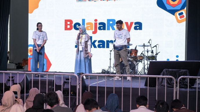  Acara &ldquo;Belajaraya Jakarta 2026&rdquo; yang diinisiasi oleh Semua Murid Semua Guru (SMSG) di Taman Ismail Marzuki (TIM), Jakarta Pusat, Sabtu, 2 Mei 2026