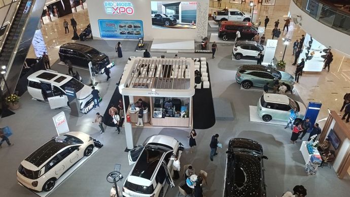 Indomobil Group resmi menghadirkan Indomobil Expo untuk pertama kalinya dengan konsep "EVperience". (Foto: Adiantoro/NTV) 