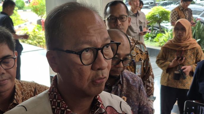 Menteri Perindustrian Agus Gumiwang Kartasasmita menggelar pertemuan dengan Menteri Keuangan Purbaya Yudhi Sadewa di kantor Kementerian Keuangan, Selasa 5 Mei 2026. 