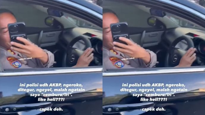 Viral Polisi Berpangkat AKBP Merokok