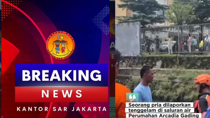 Tim Rescue Basarnas dari Kantor Pencarian dan Pertolongan Jakarta bersama unsur SAR gabungan berhasil menemukan seorang pria berinisial A.P. (23) yang sebelumnya dilaporkan tenggelam di saluran air Perumahan Arcadia Gading Serpong, Kecamatan Kelapa Dua, Kabupaten Tangerang.