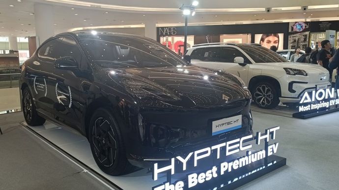 GAC Indonesia menghadirkan berbagai pilihan mobil listrik di ajang Indomobil Expo 2026 pada 5-17 Mei. (Foto: Adiantoro/NTV) 
