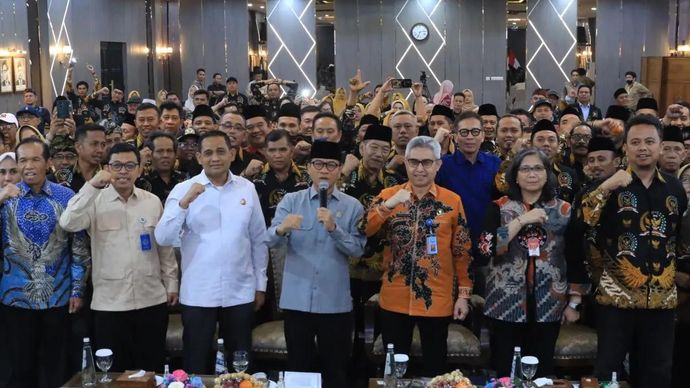 Menteri Desa dan Pembangunan Daerah Tertinggal (Mendes PDT) Yandri Susanto menghadiri Dies Natalis ke-27 BPD di Jakarta, Kamis (7/5/2026). ANTARA/HO-Humas Kemendes PDT