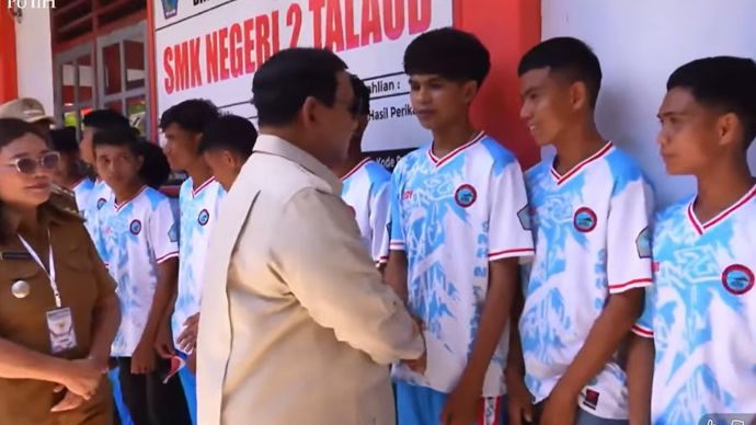 Prabowo Tinjau SMKN 2 Talaud, Sabtu, 9 Mei 2026.