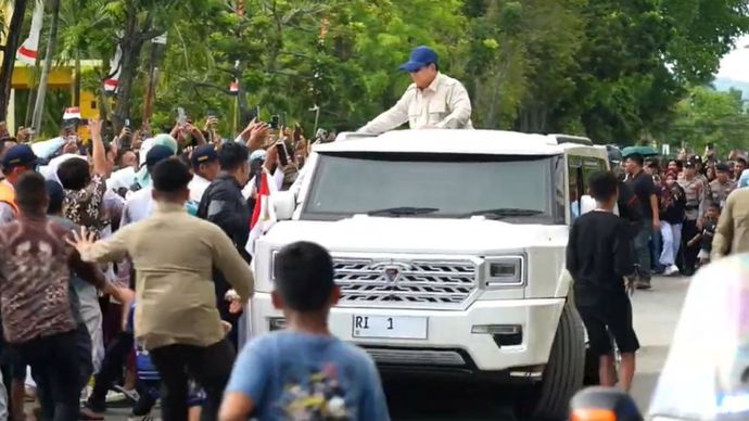 Kehadiran Presiden Prabowo Subianto di Kampung Nelayan Merah Putih (KNMP) Leato Selatan, Kecamatan Dumbo Raya, Kota Gorontalo, disambut hangat. (Foto: Dok/Istimewa) 