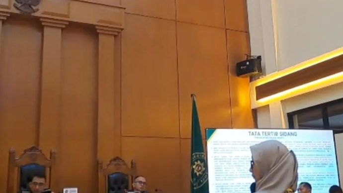 Ahli Forensik dari Rumah Sakit Polri Kramat Jati, Jakarta Timur, Astri Astri Megaratri Pralepda dalam sidang pemeriksaan saksi tambahan kasus dugaan penculikan dan pembunuhan terhadap seorang kepala cabang (kacab) bank di Jakarta berinisial MIP (37) di Pengadilan Militer II-08 Jakarta, Cakung, Jakarta Timur, Senin 11 Mei 2026.(ANTARA/Siti Nurhaliza)