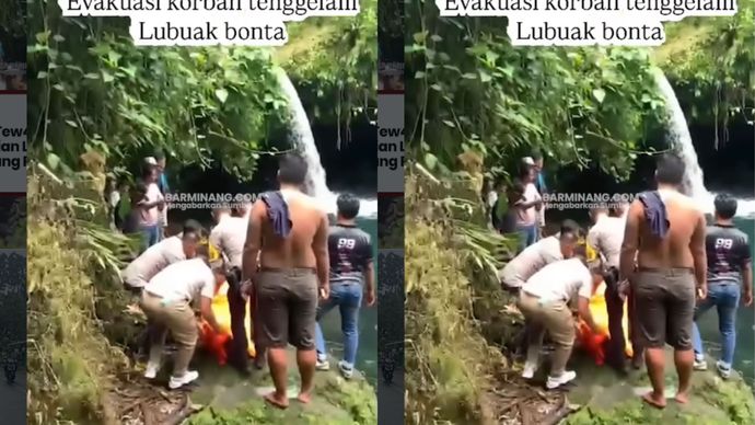 Seorang siswa SMP Sungai Limau, Padang Pariaman, tew4s setelah tenggelam di Pemandian Lubuak Bonta, Nagari Kapalo Hilalang, Kecamatan 2 X II Kayu Tanam, Padang Pariaman, pada Selasa (12/5/2026) pukul 12.00 WIB. Jen4zahnya sudah dievakuasi polisi.