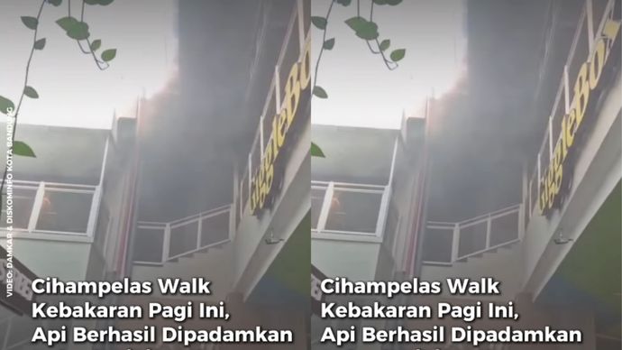 Pusat perbelanjaan Cihampelas Walk atau Ciwalk mengalami kebakaran pada Rabu (13/5/2026) pagi sekitar pukul 10.25 WIB.