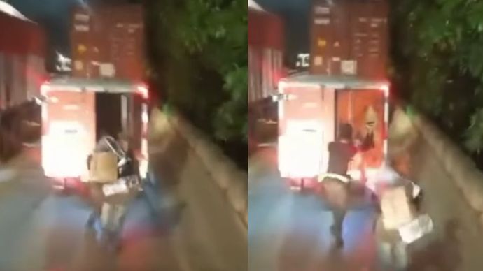 Aksi Pencurian Paket di Mobil Box Beraksi di Jalan Marunda Cilincing