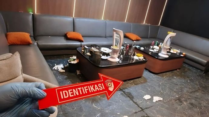 Salah satu ruangan di B Fashion Hotel yang digerebek oleh Dittipidnarkoba Bareskrim Polri. ANTARA/HO-Dittipidnarkoba Bareskrim Polri