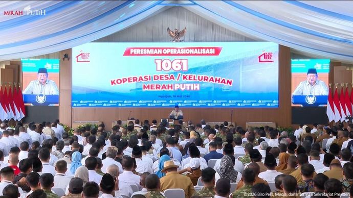 Presiden RI Prabowo Subianto meresmikan operasional 1.061 Koperasi Desa/Kelurahan Merah Putih dalam agenda nasional yang digelar di Kabupaten Nganjuk