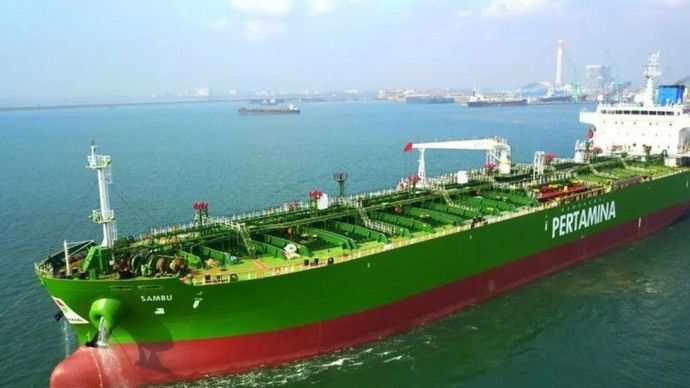 Ilustrasi kapal tanker pengangkut minyak milik Pertamina International Shipping. (ANTARA/HO-Pertamina.)