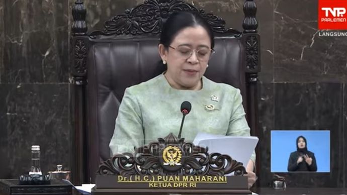 Ketua DPR RI Puan Maharani saat memimpin rapat paripurna, Rabu, 20 Mei 2026. 