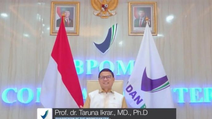Kepala Badan Pengawas Obat dan Makanan (BPOM) Taruna Ikrar saat memberikan paparan dalam World Health Assembly (WHA) ke-79. ANTARA/HO - BPOM.